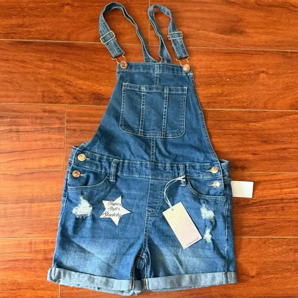 Kids Denim Girls Blue Shorts XL